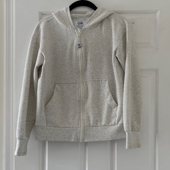 Athleta Girl Hooded Full Zip Sweatshirt Size XL/14 Heather Gray - Picture 1 of 2